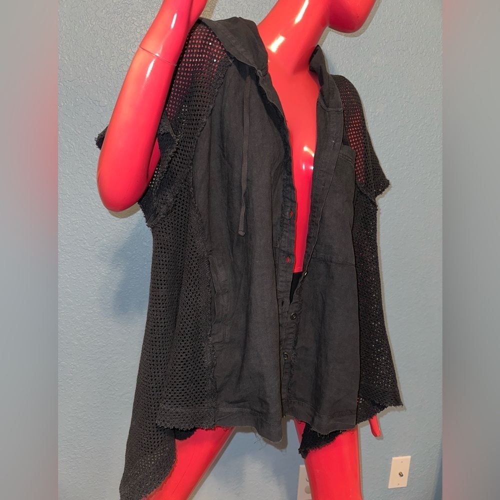We The Free Black Hooded Cape Jacket - Picture 6 of 9
